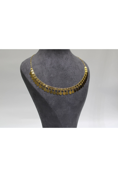 REDMOON GOLD 14 Ayar Altın Pullu Akıtma Kolye