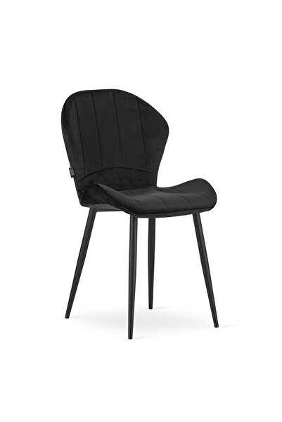 Leobert Kitchen/living room chair, Artool, Terni, velvet, metal, black, 50x62...