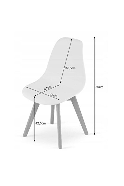Leobert Scaun bucatarie/living, Artool, Kito, PP, lemn, alb, 46x54.5x80 cm