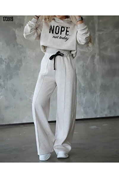 Modayakamoz Yeni Sezon Kadın Spor İkili Takım Baskılı Üst Ribanalı Eşofman