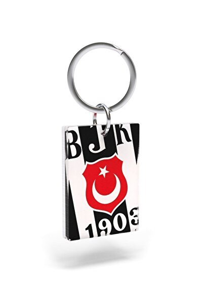 Beşiktaş Licensed Logo Double-Sided Keychain Eagle Wooden Boxed