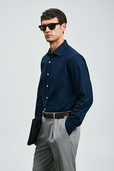 Lufian 112010678 Veran Чоловіча сорочка Basic Regular Fit Чоловіча сорочка СИНЯ