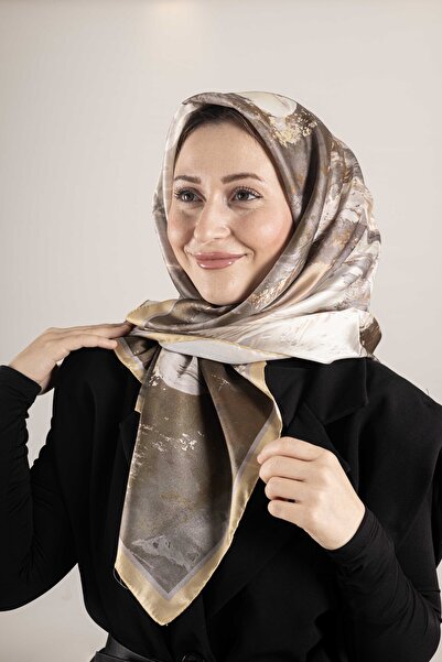 Akel Digital Crystal Patterned Scarf 95X95 – Pastel Pattern-3