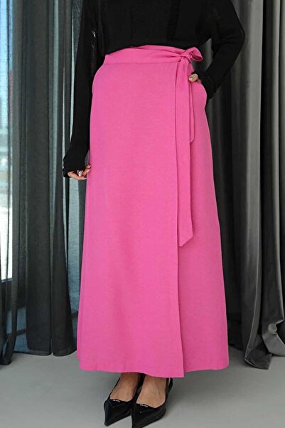 Tesettür Diyarı Fusta Hijab pentru femei cu fundă în talie - Roz