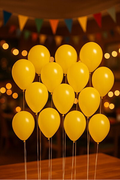 SİHİRLİ AYAKLAR Plain Yellow Color 14/A Quality Balloon - 20 Pieces