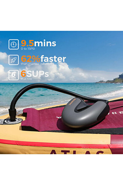 Flextail Pompa de umflat EVO SUP PUMP PRO, presiune max. 45 PSI, acumulator 8...