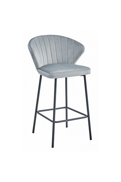 Leobert Kitchen/bar chair, Artool, Gatta, velvet, steel, silver and black, 43...
