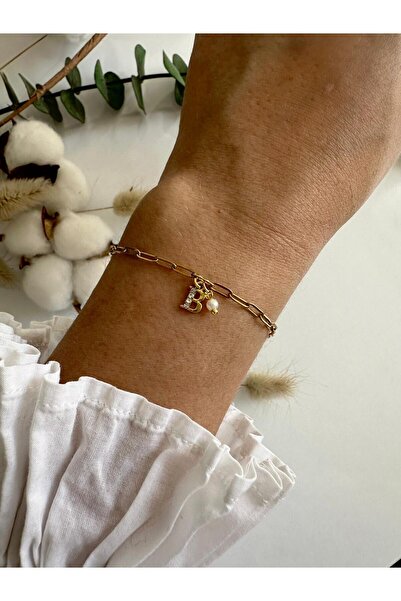 NevoAccessory سوار نسائي من الفولاذ بحرف B – لا يفقد لونه، قابل للتعديل، تصمي...