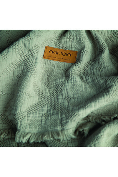 Dantela Lucca Corded Pattern Bedspread - Light Green