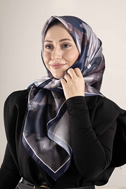 Akel Ψηφιακό κρυστάλλινο μοτίβο κασκόλ 95x95 – Παστέλ μοτίβο-2