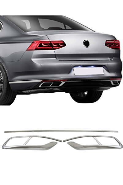 ACK Dizayn VOLKSWAGEN PASSAT B8,5 2019+ EGSOZ KROMU DİFÜZÖR 3PRÇ R-LİNE ÇİFT ...