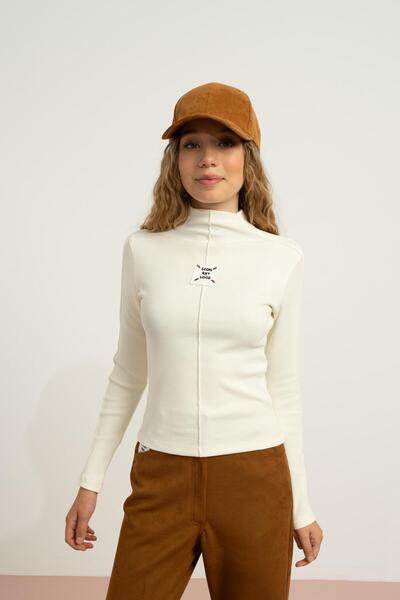 LOCO LOCO Buzi Nakışlı Badi - Bej