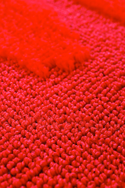 Konfor Halı Doğal Kaymaz Taban Banyo Paspas Uzun Ömürlü Su Emici Yıkanabilir Yazılı Paspas Relax Kırmızı 60x100