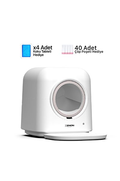 Xenon Smart Akıllı Kedi Tuvaleti, Çelik Mama ve Su Kabı 4'lü Pet Ürünleri Seti