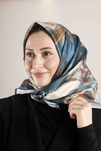 Akel Digital Crystal Patterned Scarf 95X95 – Pastel Pattern-3