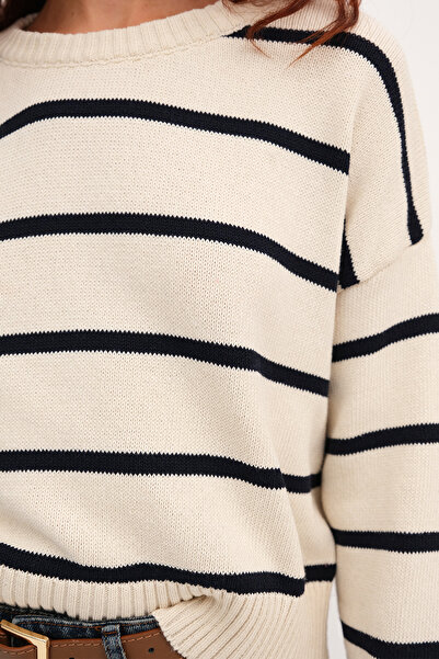 Addax Çizgili Triko Kazak K10328