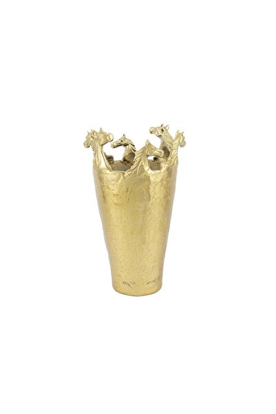 Mikasa Moor Gold At Dekorlu Metal Vazo 25x43cm