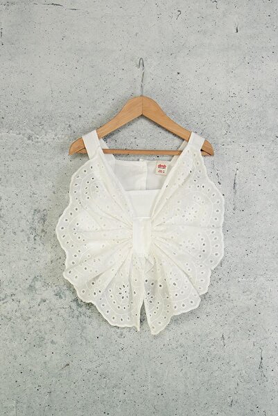 DMB KİDS Önü Fisto Fiyonklu Bluz - Ekru