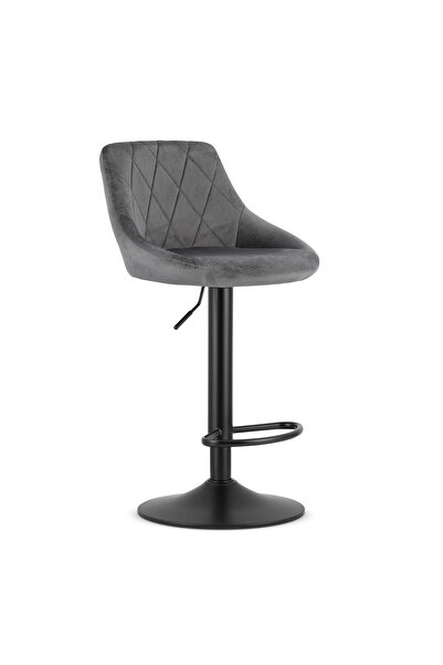 Leobert Kitchen/bar chair, Artool, Kast, swivel, velvet, gray and silver, 45....