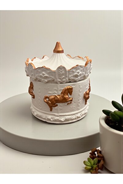 The Luma Atelier Decorative Handmade Carousel Storage Box with Lid (Metallic Carousel)