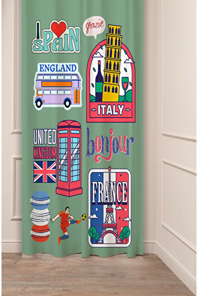 GREENDECOR ستارة خلفية أنيقة بتصميم أوروبي مطبوع رقميًا (ذات جناح واحد) من إس...