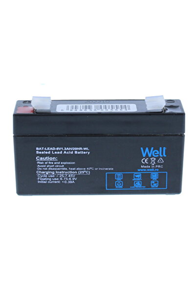 Well Baterie plumb-acid sigilată de 6V 1.3Ah - fără întreținere pentru UPS și...