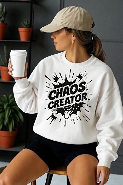 ArtYus سويت شيرت برقبة دائرية مطبوع عليه Chaos Creator بأكمام طويلة للجنسين