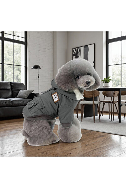 OEM Jacheta imblanita cu gluga, pentru animale de companie, calduroasa, rezistenta la vant, DOG-17