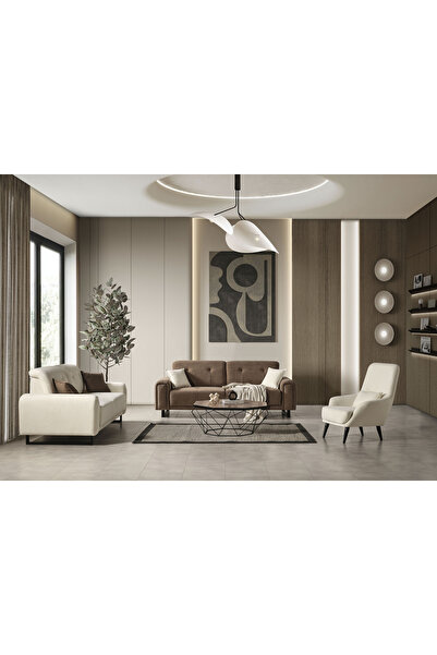 Evondi EFES 3+3+1 KOLTUK TAKIMI - GÜRGEN İSKELET - SİLİNEBİLİR KUMAŞ