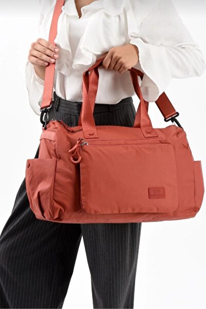 eflanmoda Geantă de mână și de umăr din țesătură de parașută, cu multiple com...