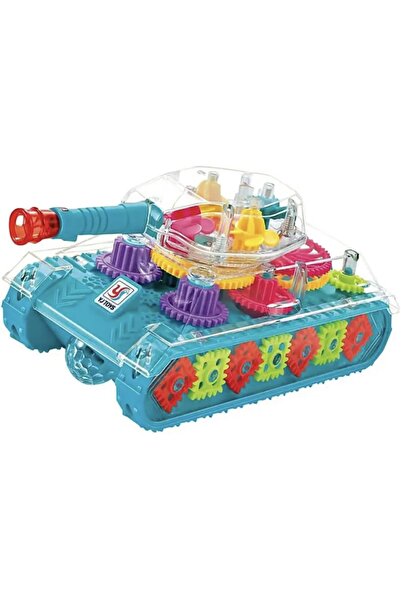 OEM Jucarie transparenta pentru copii, tanc, cu roti, tun ce se roteste la 36...