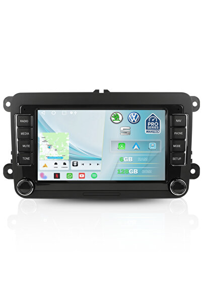 MaxTech Navigatie Volkswagen/Skoda/Seat Android 15, MaxTech® PRO SERIES, 6GB Ram 128GB Memorie, Carplay