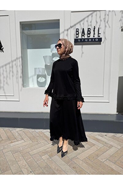 MissWhence 38004 Lace Detailed Women's Set Black