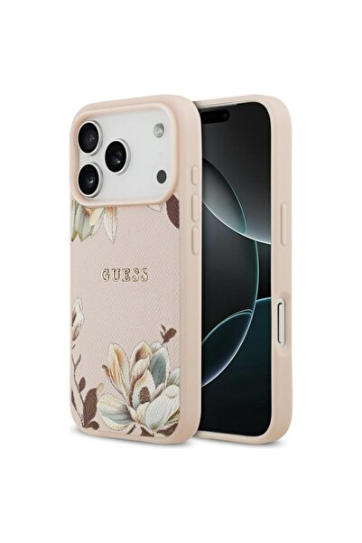 Guess Калъф MagSafe с цветен мотив за iPhone 17 Pro Max, розов
