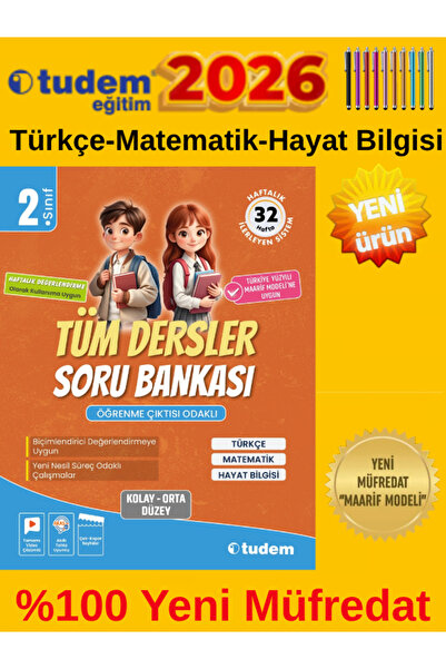 Tudem Yayınları Tudem 2025-2026 Müfredat 2.Sınıf 32 Haftalık %100 Yeni Maarif...