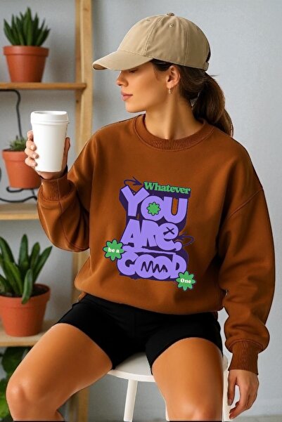 ArtYus Φούτερ με μακρυμάνικο στυλ Unisex You Are Good Transfer με τύπωμα με λ...