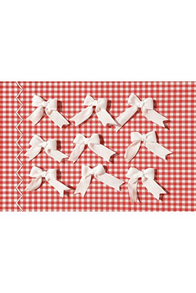 Anı_Atölye شريط كتان أبيض طبيعي وأنيق جاهز للاستخدام (25 قطعة)