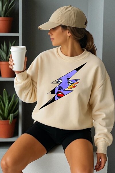 ArtYus Tricou unisex cu mânecă lungă Lightning pentru femei Transfer cu impri...