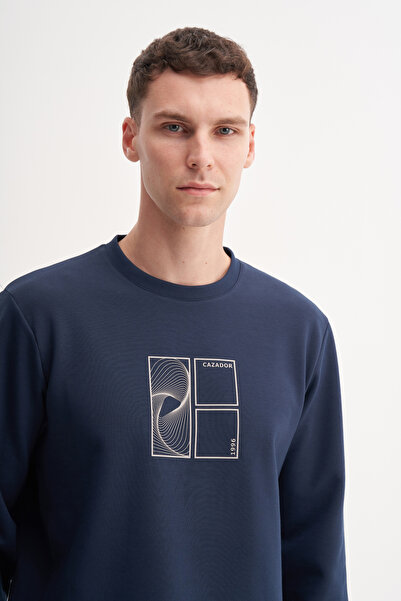 Cazador Φούτερ Scuba με στάμπα από βαμβακερό μείγμα Dynamic Regular Fit