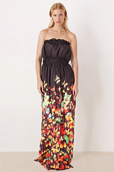 armonika Γυναικείο φόρεμα Coral Robe ελαστικό στράπλες με σχισμή μακρύ φόρεμα ARM-25Y001105