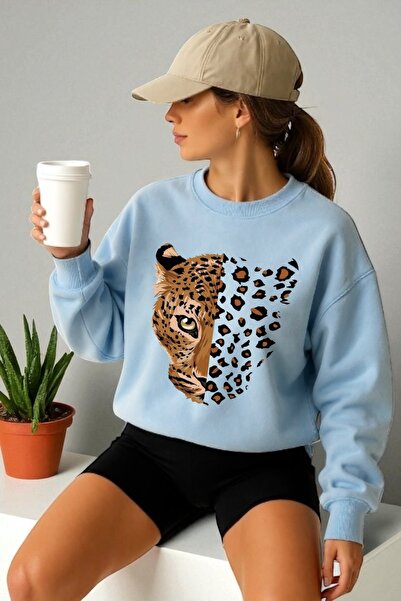 ArtYus Φούτερ Unisex με μακρυμάνικο Tiger Transfer με τύπωμα με λαιμόκοψη ποδ...