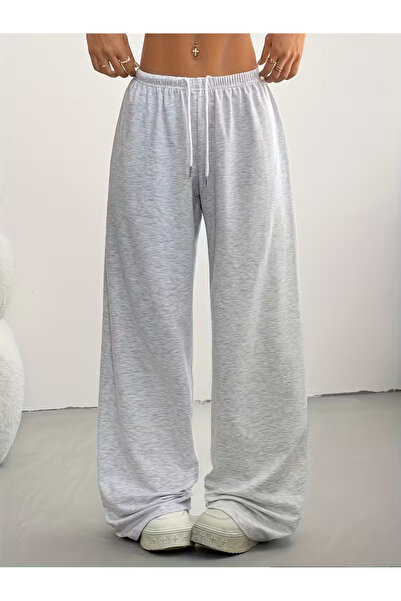 Genel Markalar İKİ ADET PEMBE VE GRİ RAHAT KALIP BOL PAÇA EŞOFMAN ALTI