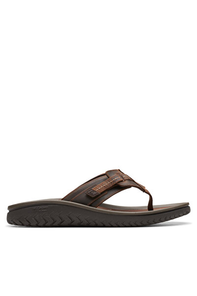 CLARKS Ανδρικές σαγιονάρες καφέ CLARKS-26176987 Δέρμα από κερί μέλισσας