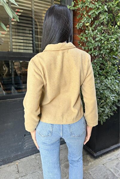 Pasaklı Giyim Women's Cashmere Jacket – Buttoned, Double Pockets, Classic Collar, Casual Chic Style 3291275