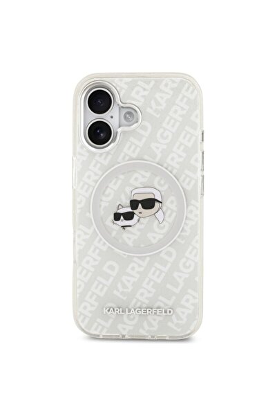 Karl Lagerfeld iPhone 17 Pro Case IML Glitter K&C Heads Logo MagSafe, Grey