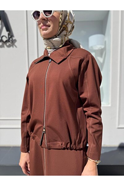 MissWhence 38201 Zippered Women's Suit Cinnamon