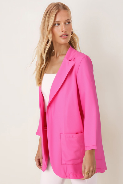 armonika Γυναικείο Φούξια Μπουφάν με Τσέπες oversized ARM-26K001005