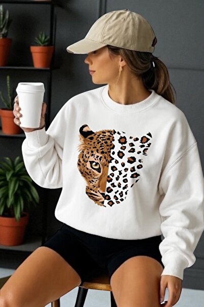 ArtYus Tricou unisex cu mânecă lungă Tiger Transfer cu imprimeu guler rotund ...