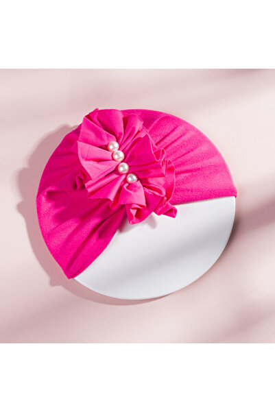 Superbaby Caciulita tip turban cu perlute aplicate in fata