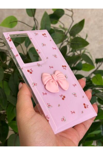 Hatreds Samsung Galaxy S24 Ultra Kılıf Fiyonk Kurdele Tasarımlı Desenli Kamer...